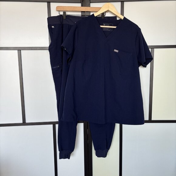FIGS Scrubs Set Women’s Size 3XL Blue Top/jogger Pants - Picture 1 of 16